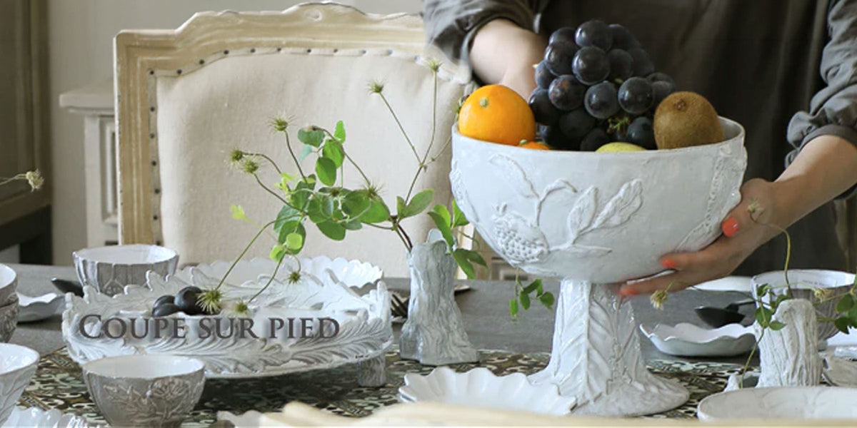 Astier de Villatte　ケーキスタンド　フルーツスタンド　高台皿 ケーキスタンド/Astierdevillatte – Blanc de Juillet