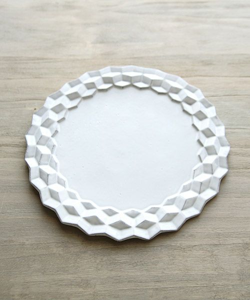 Astier de Villatte キューブ・ディナープレート – Blanc de Juillet