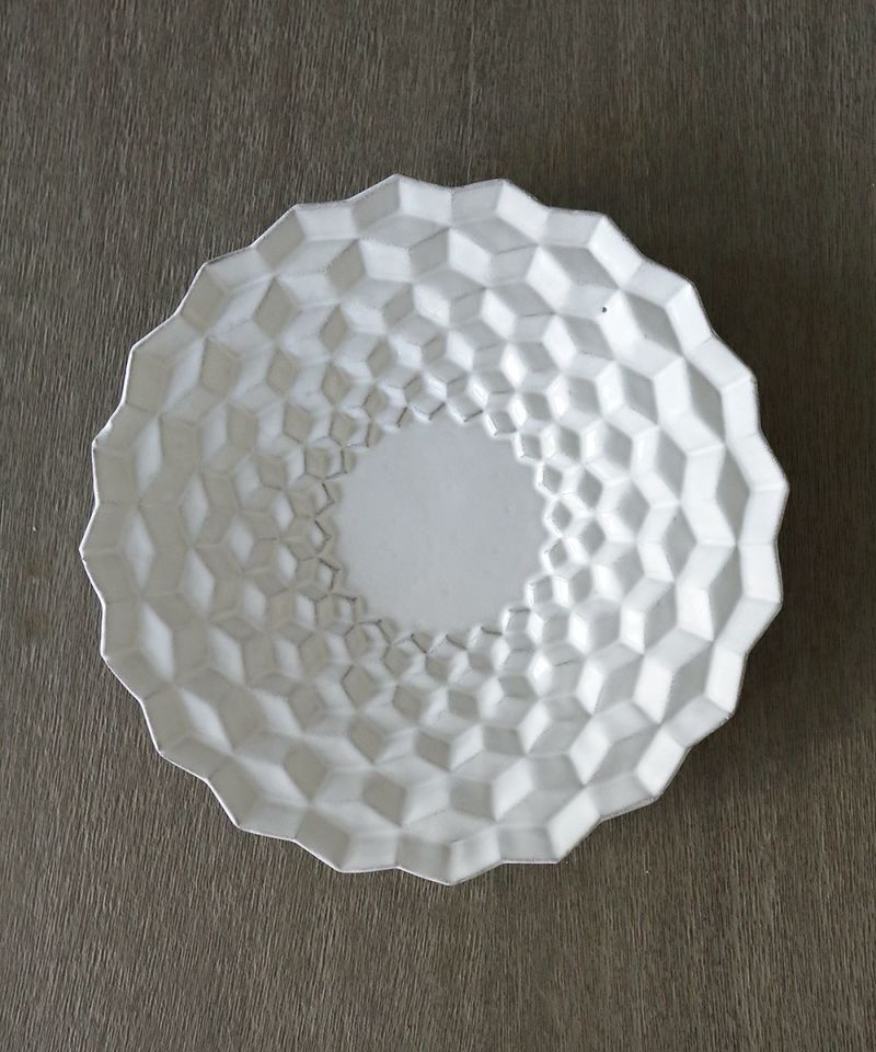 Astier de Villatte キューブ・デザートプレート – Blanc de Juillet