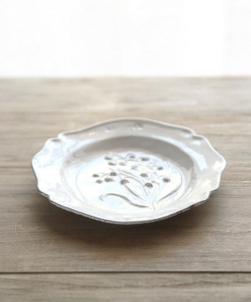 [Astier de Villatte]フルール・デザートプレート[アスティエ] フルール – Orné de Feuilles