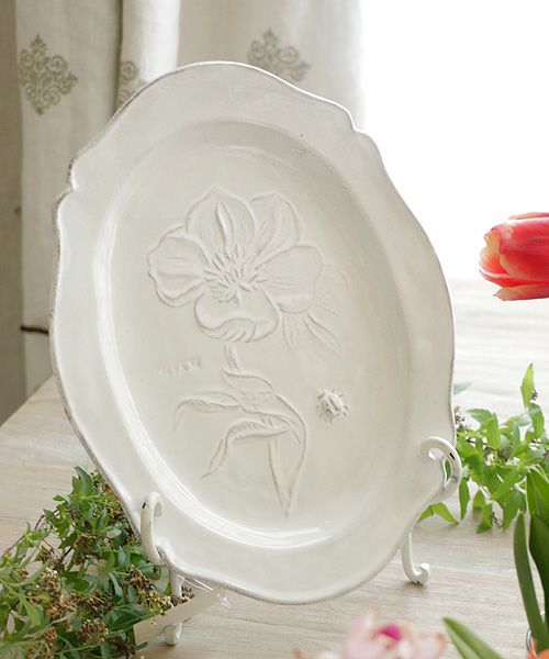 Astier de Villatte フルール・オーバル・ディナープレート(アネモネ