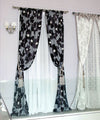José Leite de Castro Made-to-Order Curtain Joseleite Linen & Velor Flower (2 pieces)