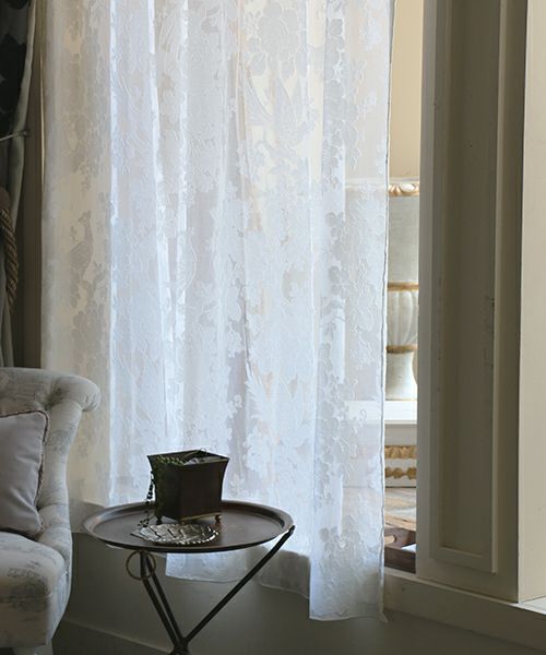 レースカーテン・マドラス・ソングバード 100％コットン(2枚