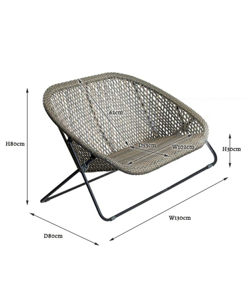 [30% OFF] tobs garden chair, 2 seater, gray