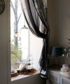 Lace Curtain Savoy Anthracite Black (1 sheet)