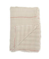 Beatrice LAVAL Linen Bed Cover & Curtain・Check Off White/Pink Line・260x260