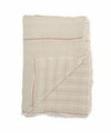 Beatrice LAVAL Linen Bedspread & Curtain・Check-off White/Pink Line・150x200