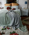 Beatrice LAVAL Linen Bedspread & Curtain Chevron Weave Gray 170x250