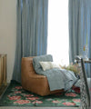 Beatrice LAVAL silk velor curtain・Istanbul・blue W120×H183