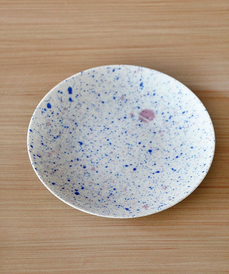 Non Sans Raison Limoges Small Plate Φ16cm Magma Enamel Blue Pink