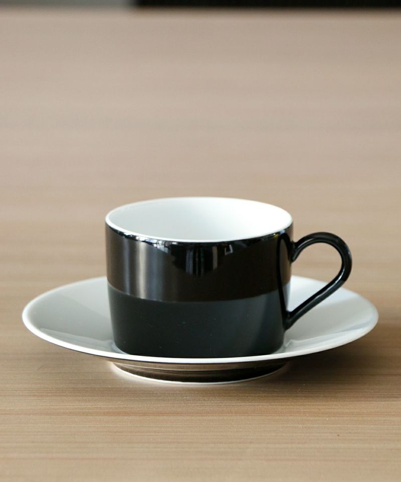 Non Sans Raison Limoges Tea Cup and Saucer Black