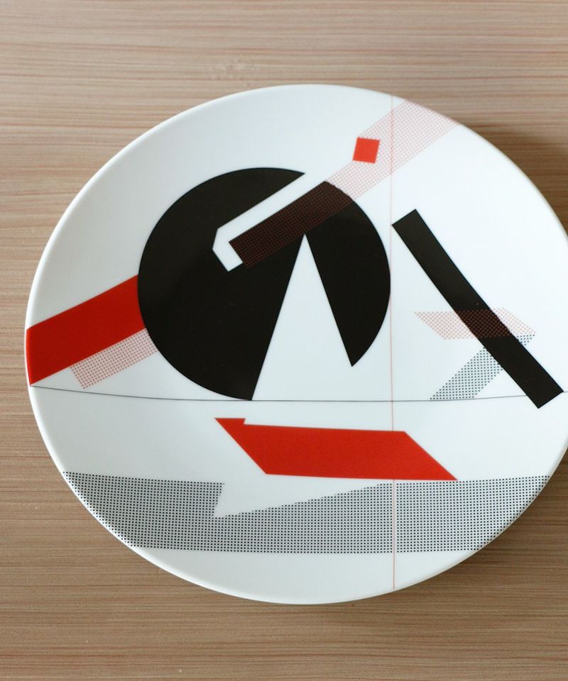 Non Sans Raison Limoges presentation plate Φ32cm・Axo geometric