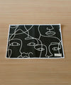 Tea Mat Cotton Visage Black 35x25cm [Water Repellent]