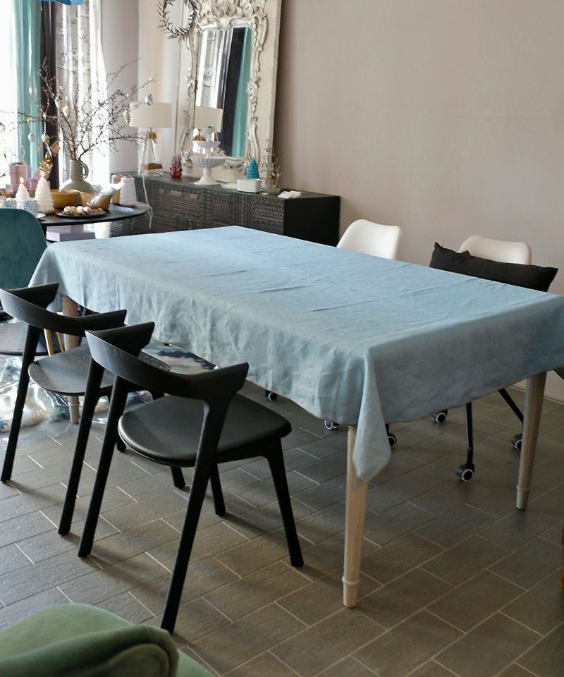 Tablecloth Verone Gray Blue 230x143cm [Water Repellent]