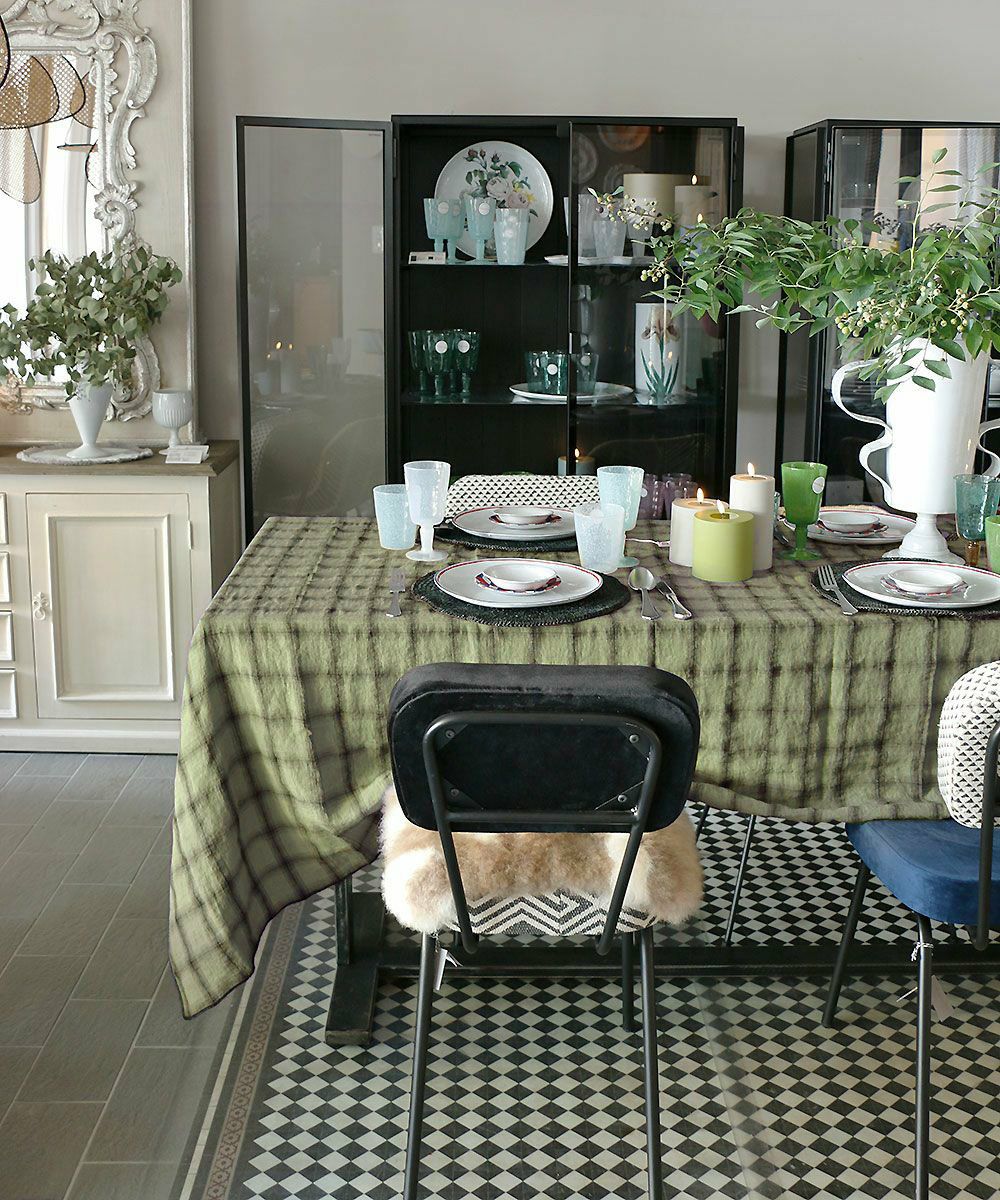 ブランドジュリエ　Beatrice LAVAL リネンクロス Beatrice LAVAL リネンクロス・180×280・カーキ1727 – Blanc de