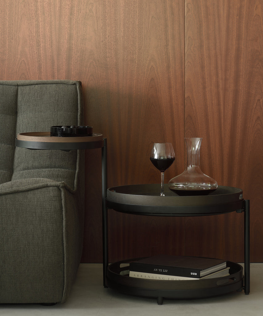 Ethnicraft スワイヴェル・トレイサイドテーブル+トレイ3枚セット