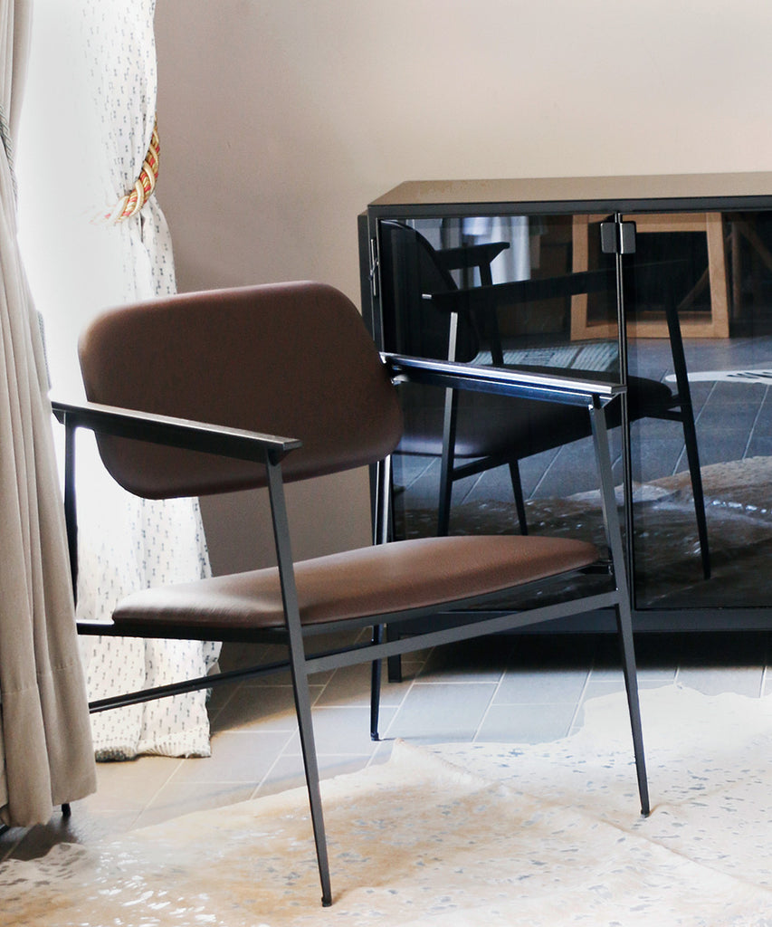 Ethnicraft ラウンジチェア・DC・レザー・チョコレートブラウン