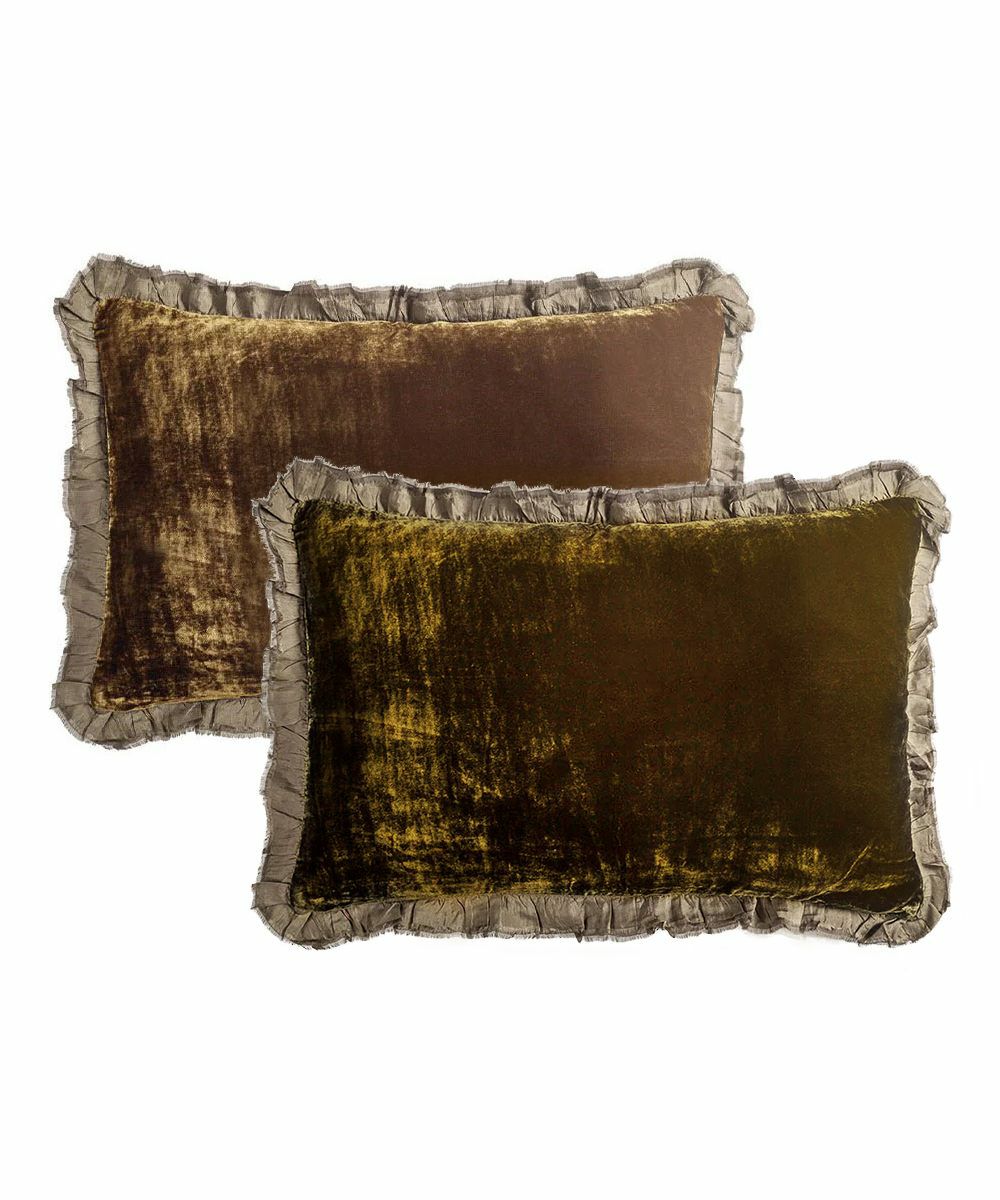 Beatrice LAVAL シルクベロアクッションカバー・60x40・フリル