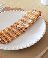 Beatrice LAVAL Cotton Print Napkin 45x45 Cienne Orange
