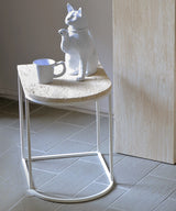 OPJET PARIS セレニティ・サイドテーブル・トラバーチンH38cm