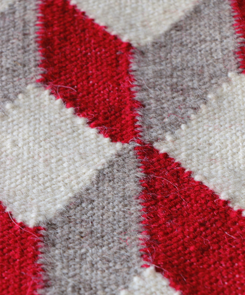 PO!PARIS キューブ・ウールキリムラグ・レッド・240×170