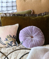 Beatrice LAVAL Silk Velvet Cushion, Round, Kyushu Rila/Light Brown 2022