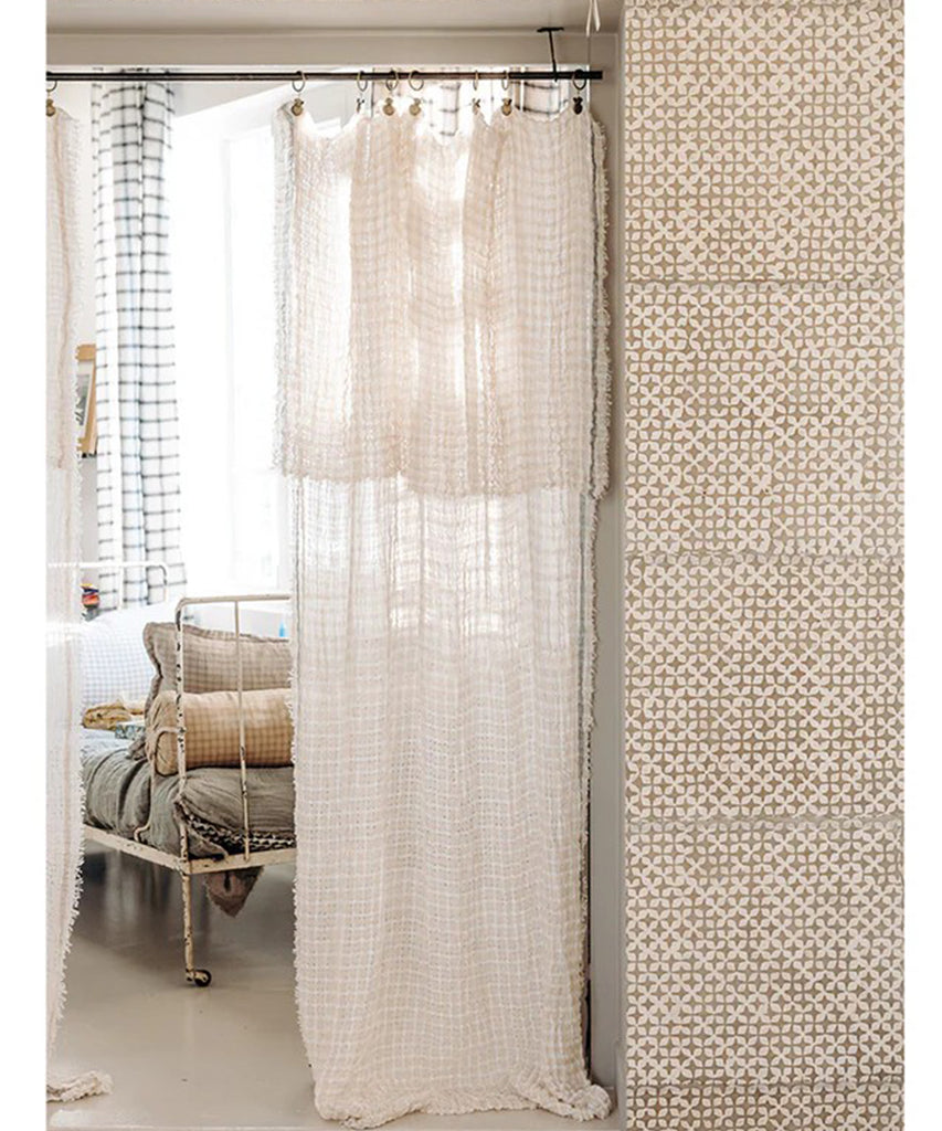 Beatrice LAVAL ハルマッタン・リネンオーガンジーカーテン・ナミブベージュ130×300cm