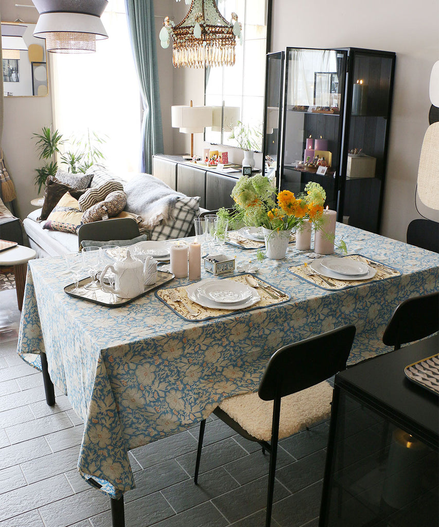 Beatrice LAVAL コットンクロス・スフレ・180×280・サンクトペテルブルクブルー