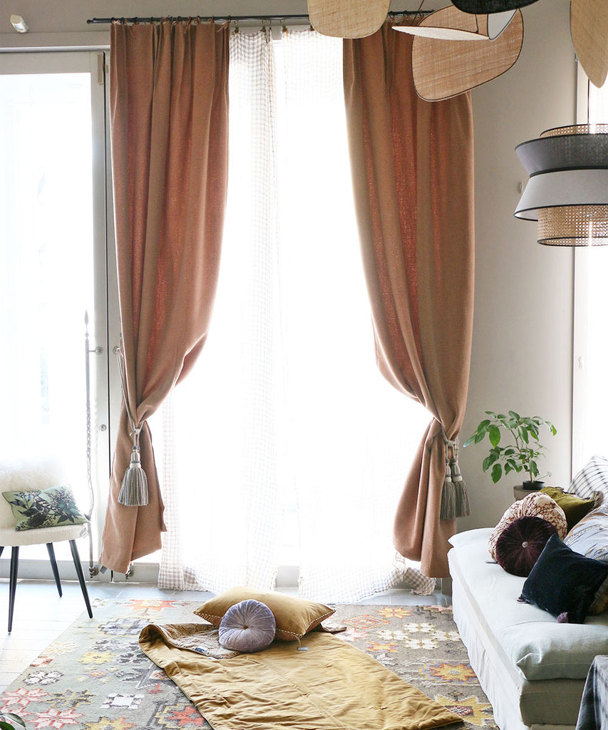 Beatrice LAVAL カーテン・AURO・93×300・エトーシャピンク