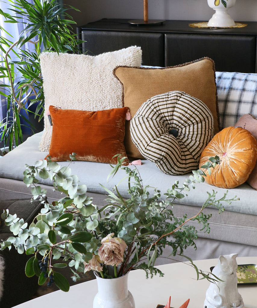 Beatrice LAVAL トトロクッション・コットン更紗・オワカブラウン