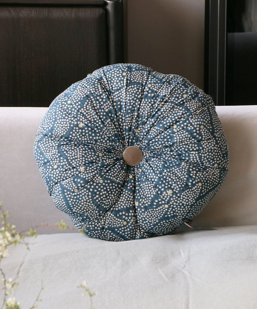 Beatrice LAVAL トトロクッション・コットン更紗・エディンバラブルー