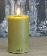 Deluxe LEDキャンドル・オリーブグリーン・Φ7.5H12.5cm