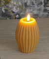Deluxe LEDキャンドル・ストライプ・イエロー・Φ7.5H10cm