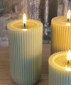 Deluxe LEDキャンドル・ソリッド・セージグリーンΦ8H15cm