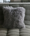 NATURES COLLECTION カーリーシープスキンクッション・スティールグレー  40x40