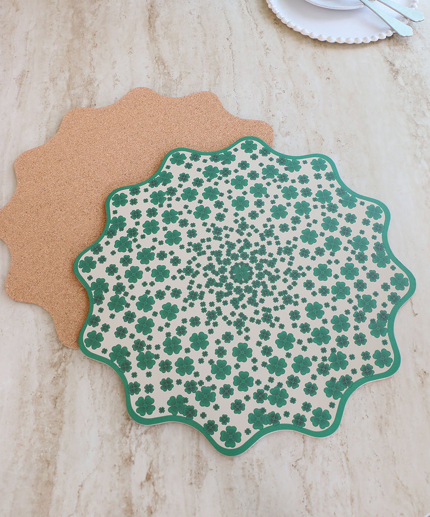 OPJET PARIS トレイ ランチョン・四つ葉・コルク底