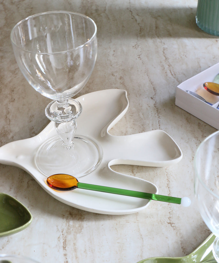 OPJET PARIS 耐熱ガラスのカラーティースプーン4色セット