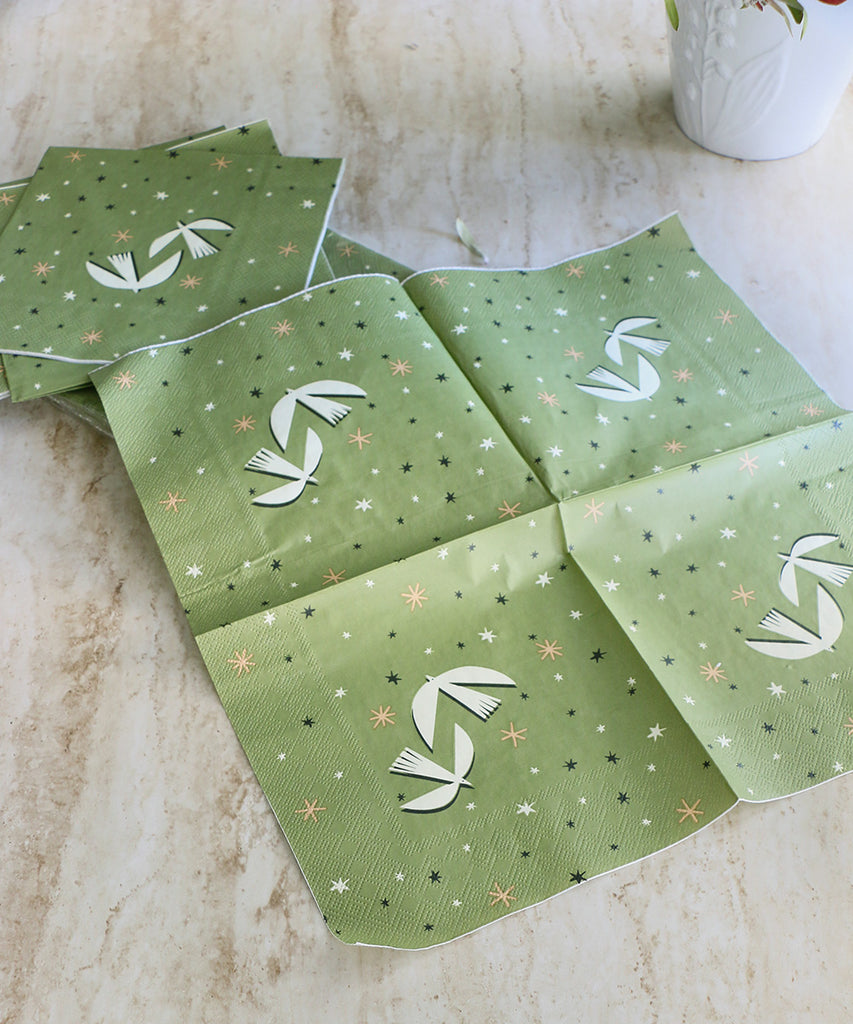 OPJET PARIS ペーパーナプキン 20枚入り・カーキバード