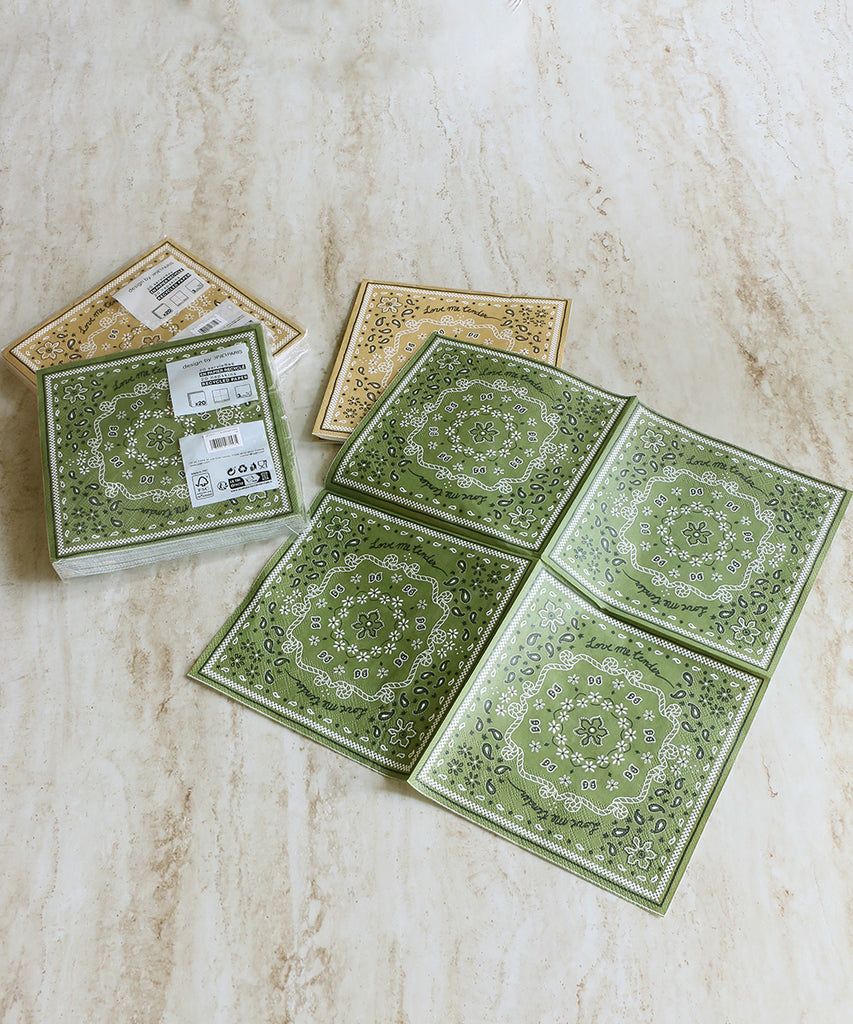 OPJET PARIS ペーパーナプキン 20枚入り・バンダナカーキ