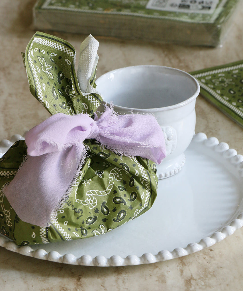 OPJET PARIS ペーパーナプキン 20枚入り・バンダナカーキ