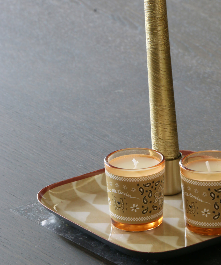 OPJET PARIS アロマキャンドル・ジャスミンブーケ 4個セット・バンダナベージュボックス