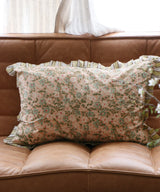 Beatrice LAVAL  コットン更紗・クッションカバー60×40・フリル・エトーシャフラワー