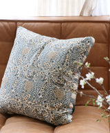 Beatrice LAVAL  コットン更紗・クッションカバー45×45・ロンドンブルー