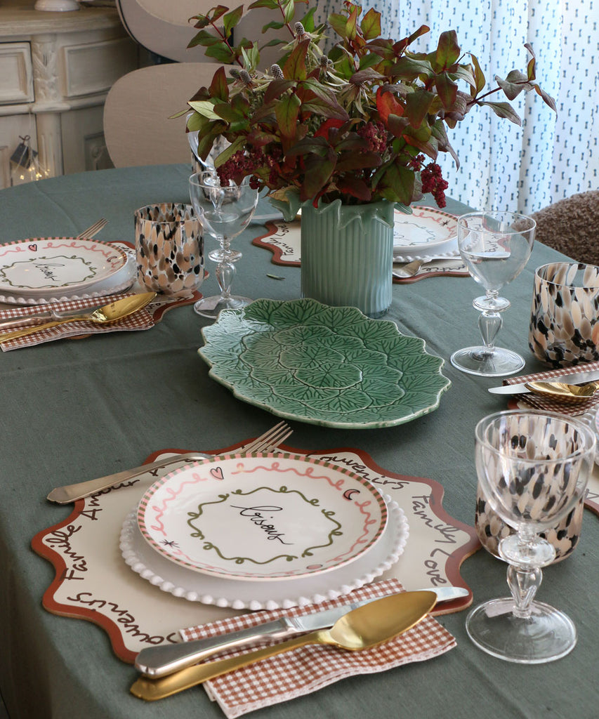 OPJET PARIS オーバル平皿・葉っぱモチーフ