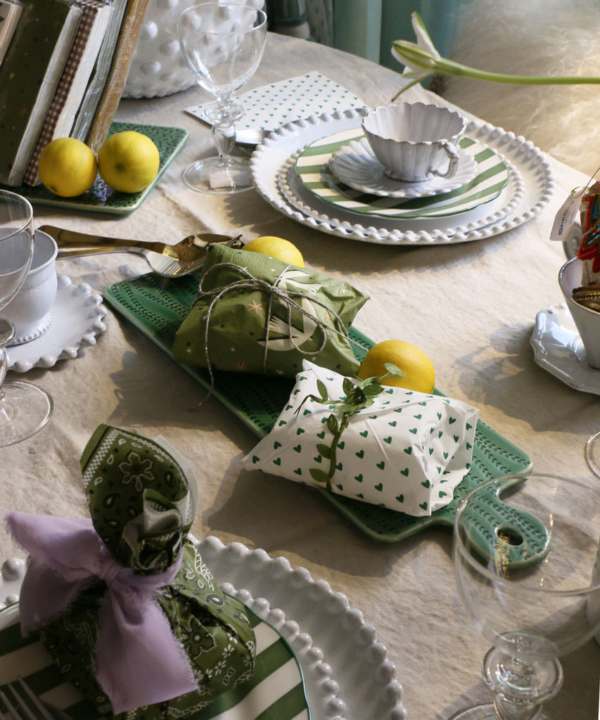 OPJET PARIS 陶磁器ボードL・グリーンリーフ柄