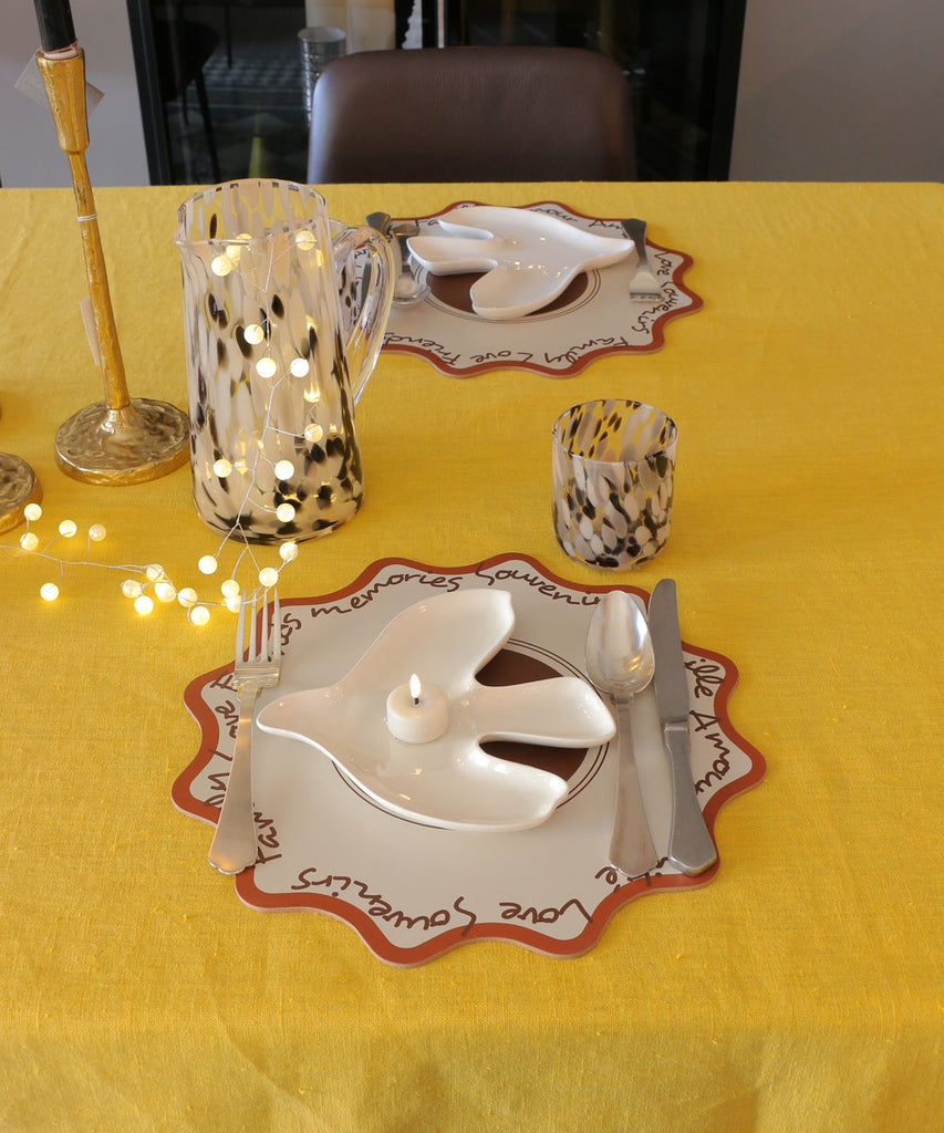 OPJET PARIS 鳥のプレート・陶器・ホワイト