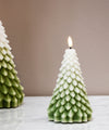 Deluxe LEDキャンドル・クリスマスツリー・16cm・ホワイト/ライトグリーン