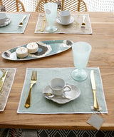 リネンティーマット・ヴェローヌ・セージグリーン・35x25cm【撥水加工】