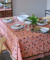 Beatrice LAVAL コットン更紗・テーブルクロス280×180・ゴアピンク