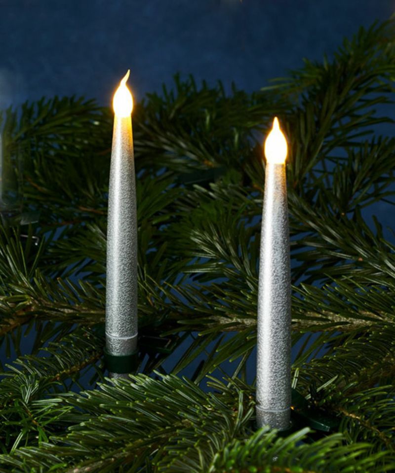 [50% OFF] SIRIUS Carolyn LED candle H15cm Silver 2p set